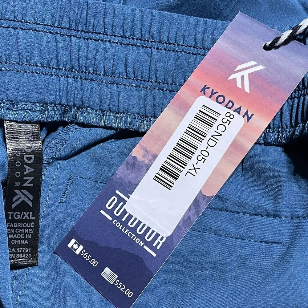 Kyodan X-Large Activewear Shorts Flat Front Pockets Moisture Wicking Blue New - Image 5