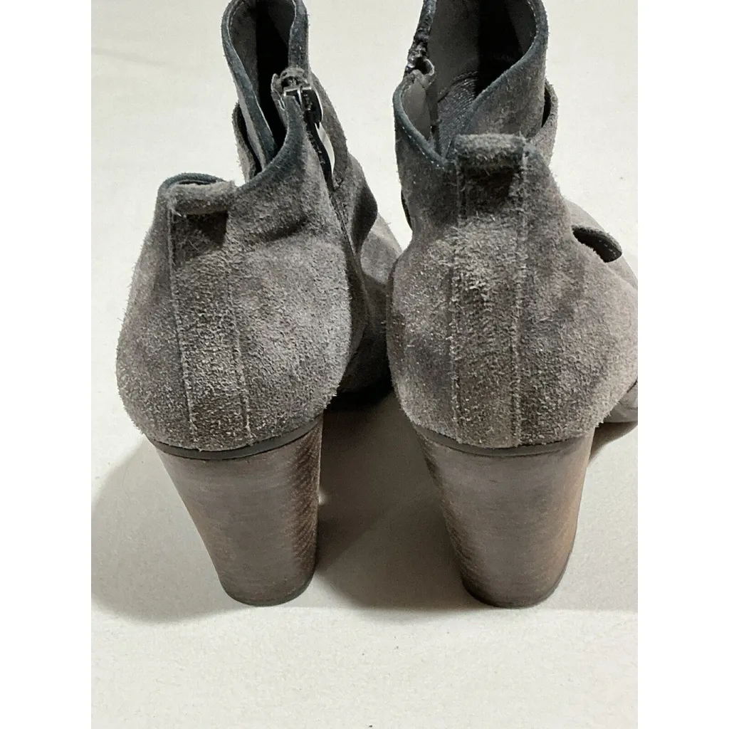 Womans Franco Fortini Lexi Gray Suede Size 10 Back Zip Bootie With Heel - Image 5