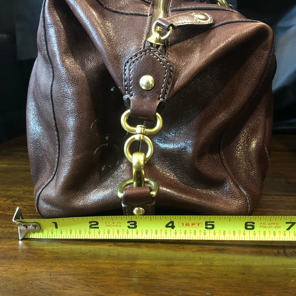 Vintage COACH Full Grain Brown Leather Top Handle Shoulder Bag NWOT - Image 14