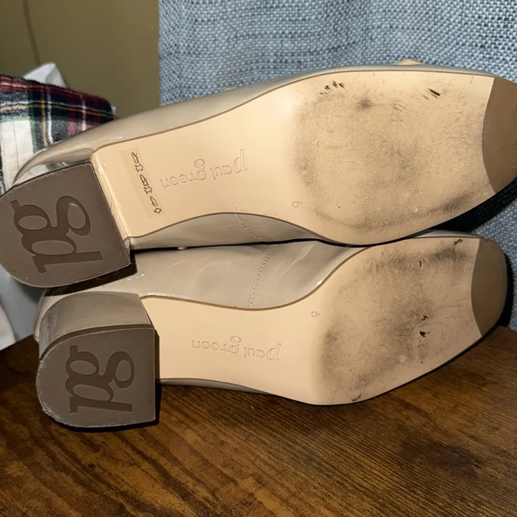 Paul Green Patent Leather Pumps Fringe Light Beige‎ Vtg Inspired 8US Old Money - Image 7