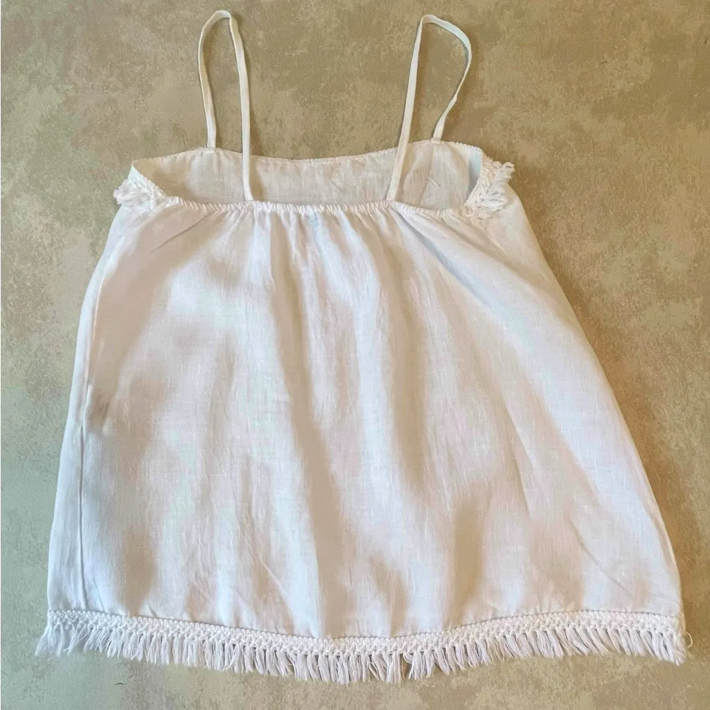 Francesca Bettini White Fringe Tank Top - Image 2