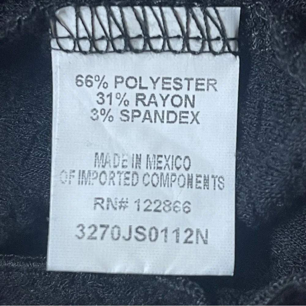 Vintage 90s Status Black Crinkle Top Size Medium Short Sleeve - Image 8