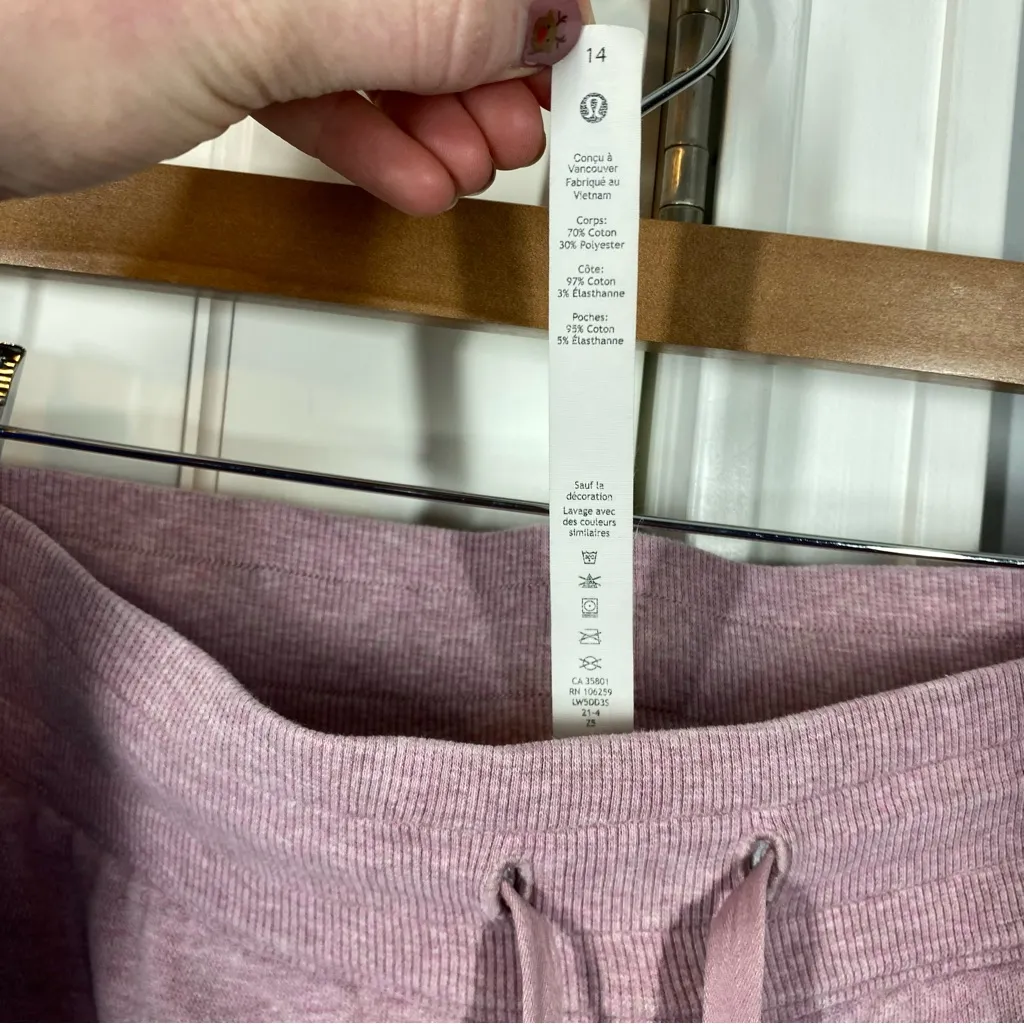Lululemon Womens Size 14 Scuba High-Rise Jogger Heathered Pink Taupe - Image 7