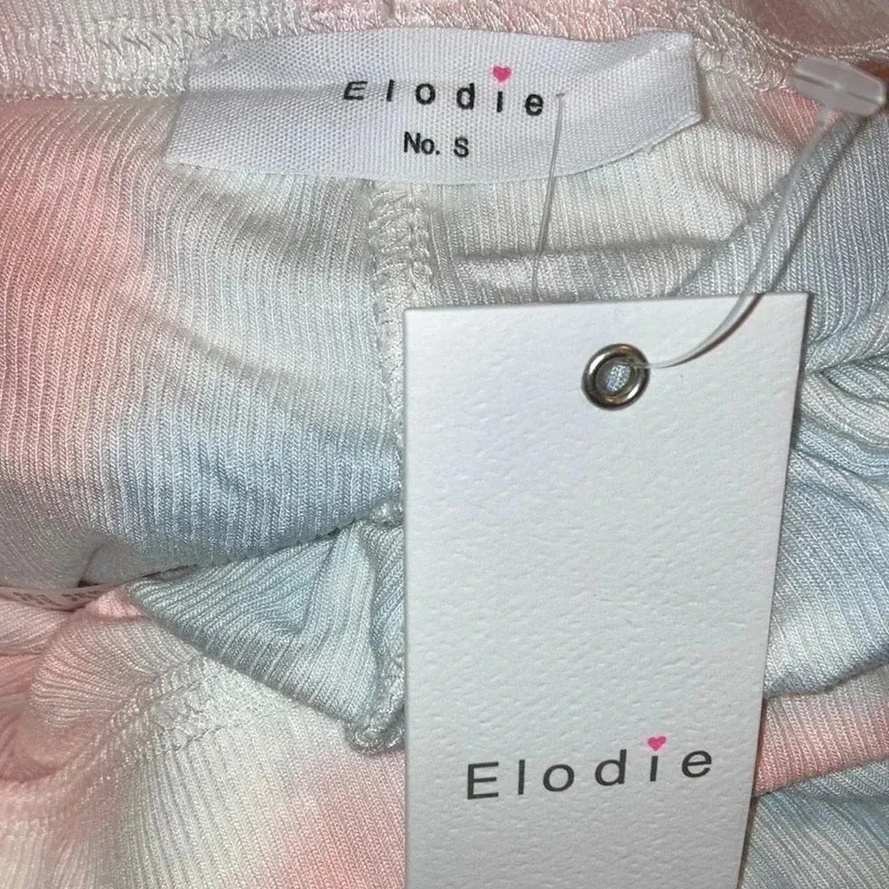 Elodie Nordstrom Ribbed Tie Die High Waist Pull On Bike Shorts Tights S Summer - Image 3