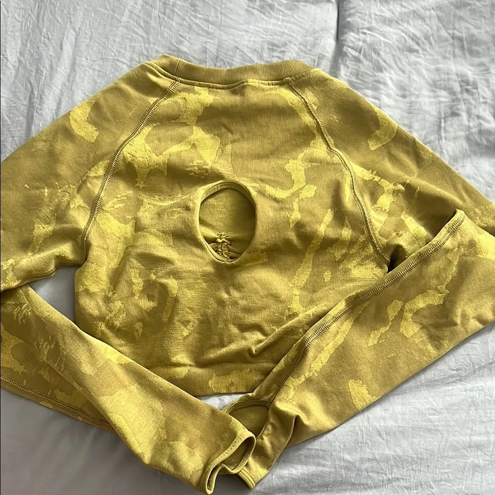 Gymshark Green Cropped Ruched Hoodie - Image 4