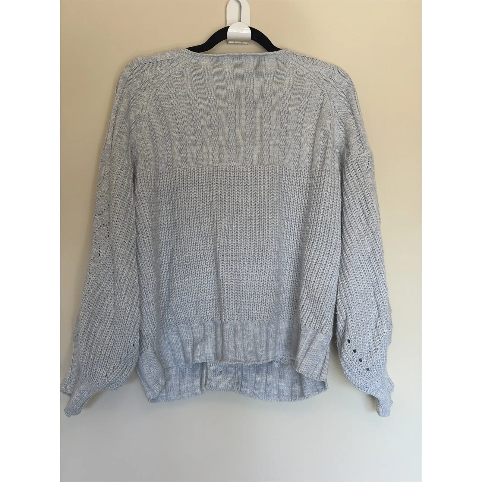 STORIA Light Blue Big Button Front Cardigan Knit Sweater Womens Medium Cottage - Image 8