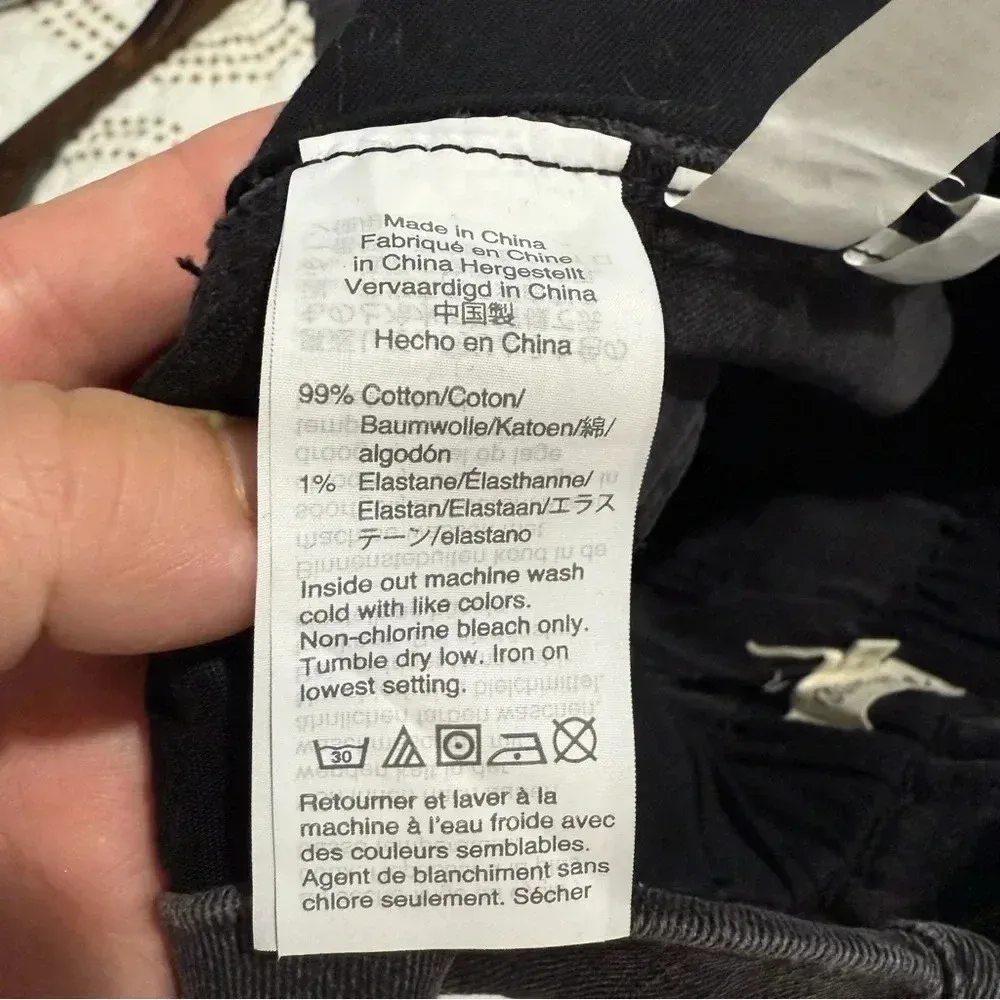 Madewell STRETCH DENIM PAPERBAG MINI SKIRT IN LUNAR WASH Black size Small Belted - Image 6