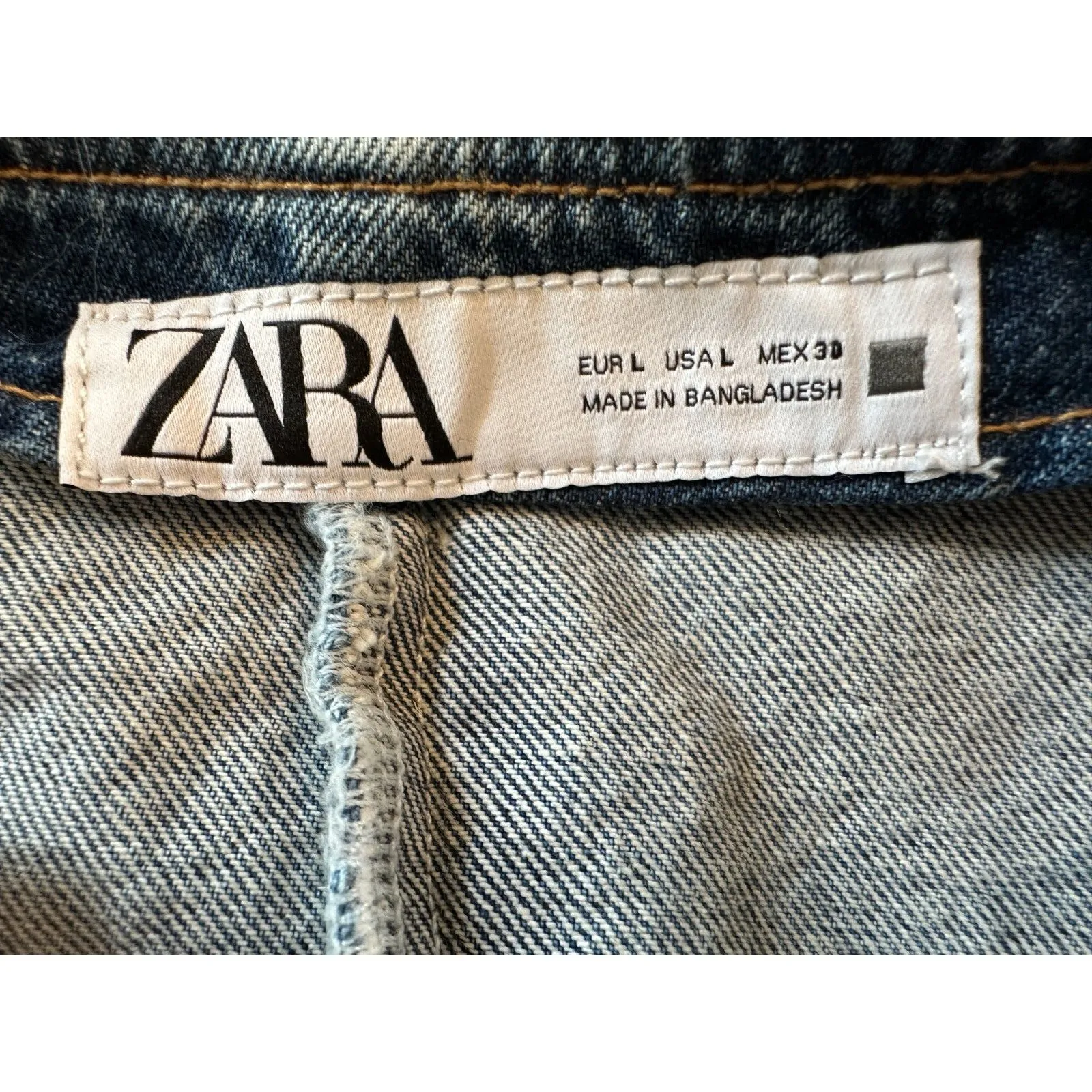 ZARA  Western Denim Vest Front Button Closure Size L - Image 7