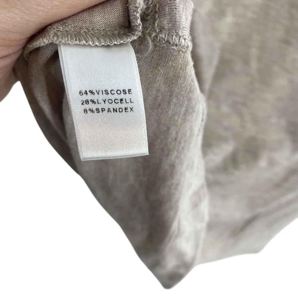 St. John Spa Women’s M Pleated Scoop Neck Top Beige‎ Gray Heather Neutral Soft - Image 8