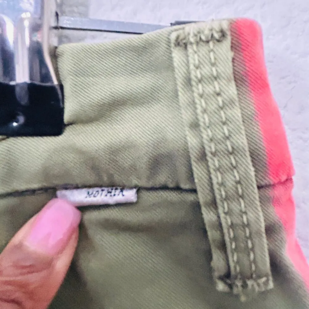 Mother The Shaker Prep Frayed Pants Fatigue Green & Red Size 25 Crop - Image 6