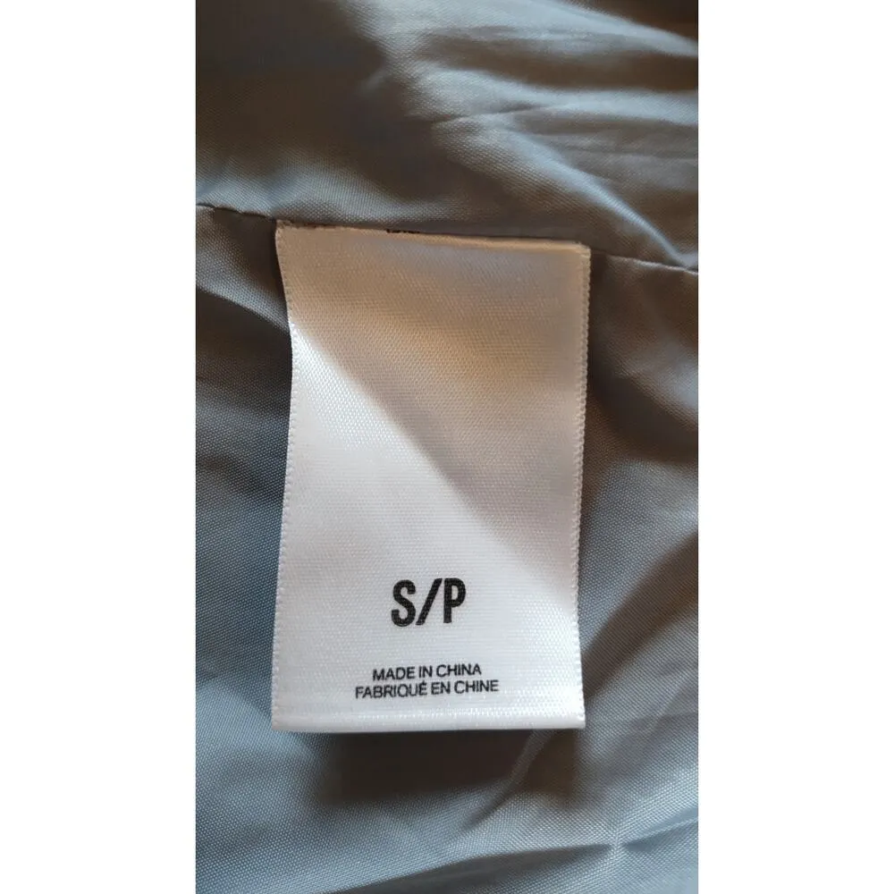 Express Wool Blend Womens Coat Small Gray Double Breasted unbelted Black Buttons - Image 8