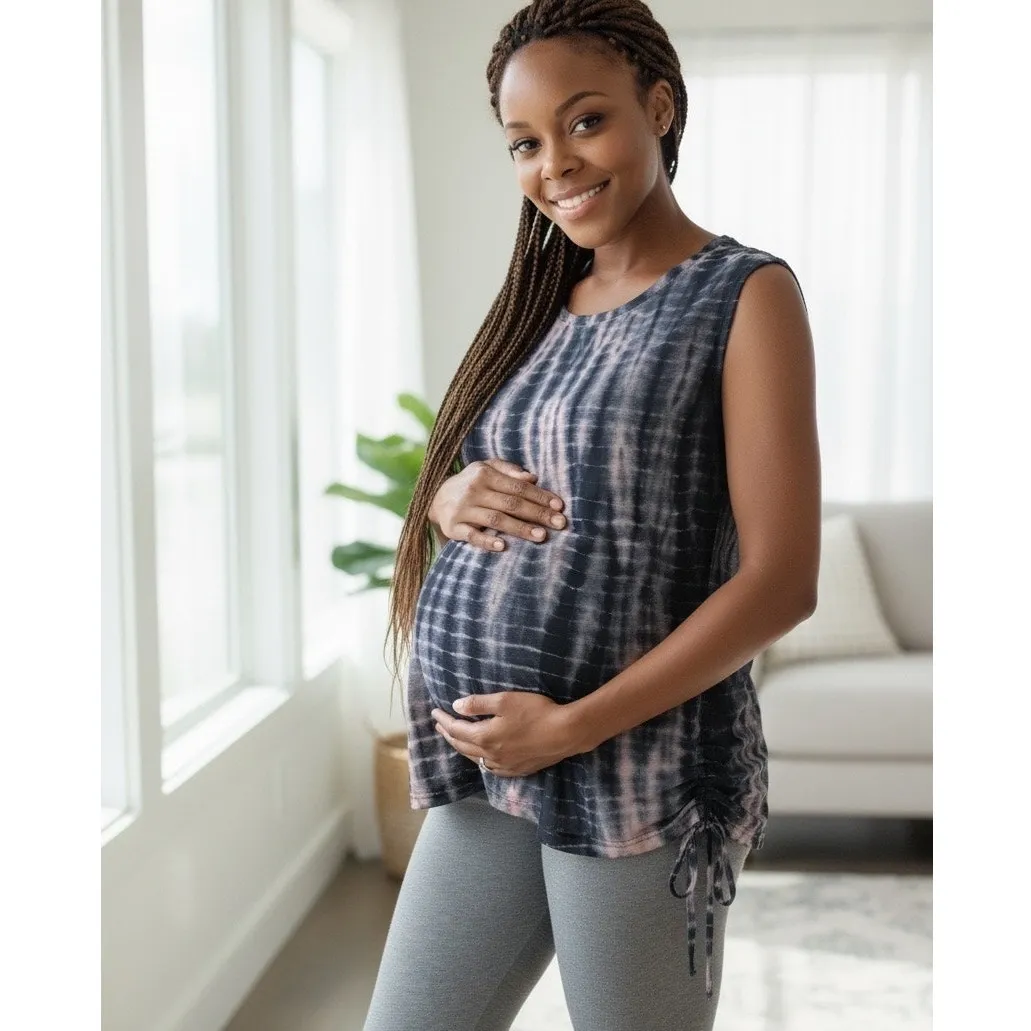 A Pea In The Pod Maternity Tie Dye Sleeveless Tee XS NWT Blue Pink Summer - Image 12