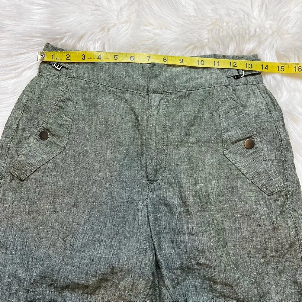 Athleta Voyager Linen Shorts. In Aspen Olive. Size 2. Excellent Used Condition - Image 10