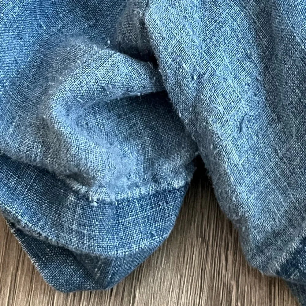 Women’s Lounge Linen Boxer Shorts *flaw | Blue | XL - Image 5