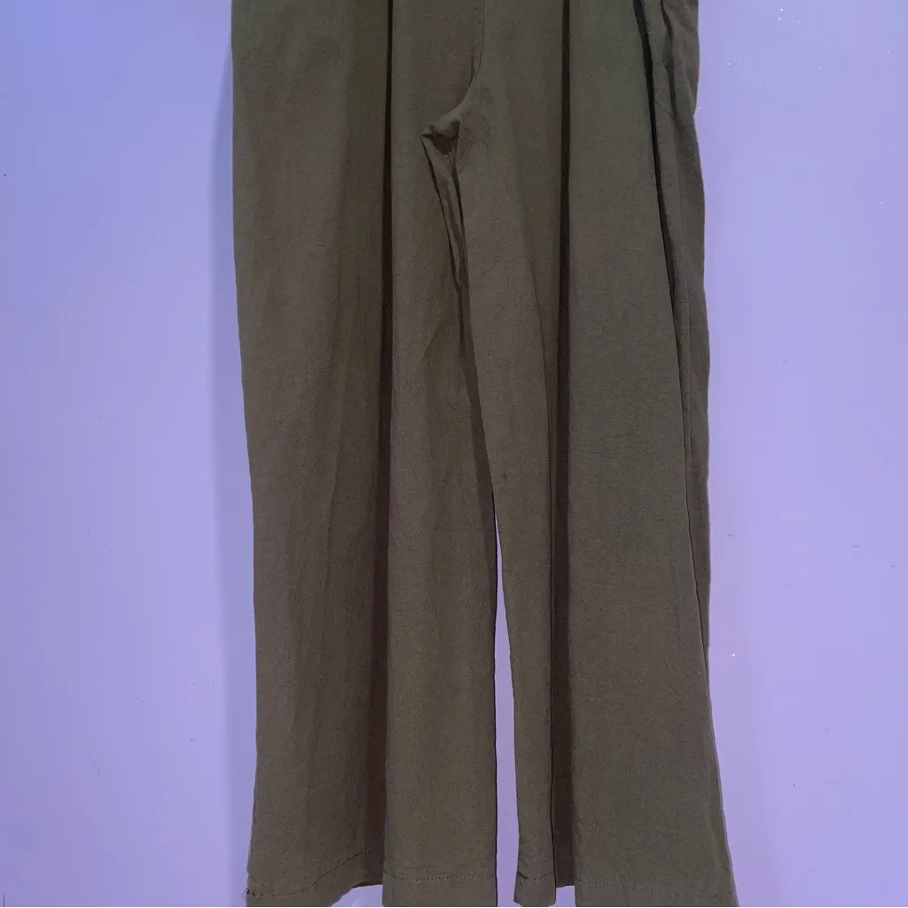 Brown Wide Leg Cotton Overalls Jumpsuit Women M Boho Minimalist Lagom Casual Size M - Image 6