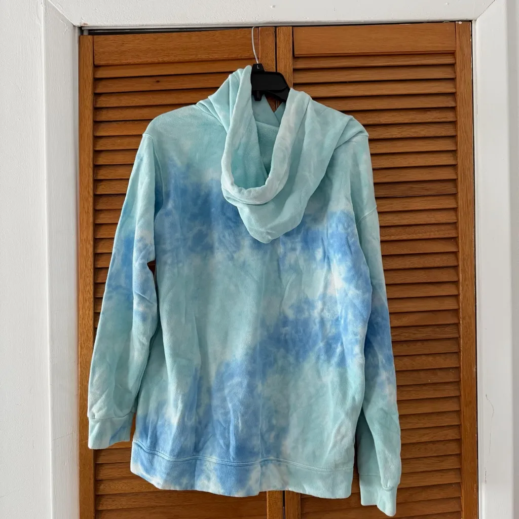 VS PINK Women’s Tie-Dye Blue Hoodie Sz S - Image 5