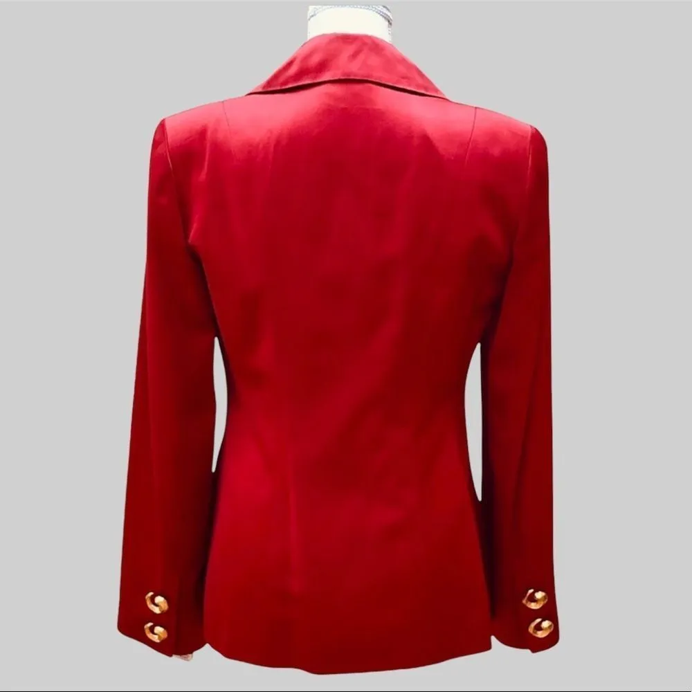 🆕 Red Satin Blazer by Holt Renfrew🔥 Size 6 - Image 2