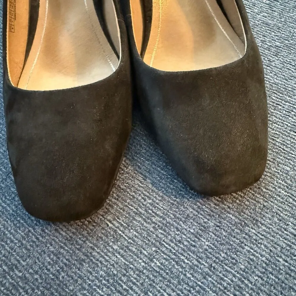 Vionic  Nareen Pumps US 9 Black Suede Slingback Block Heel Shoes Holiday Formal - Image 14