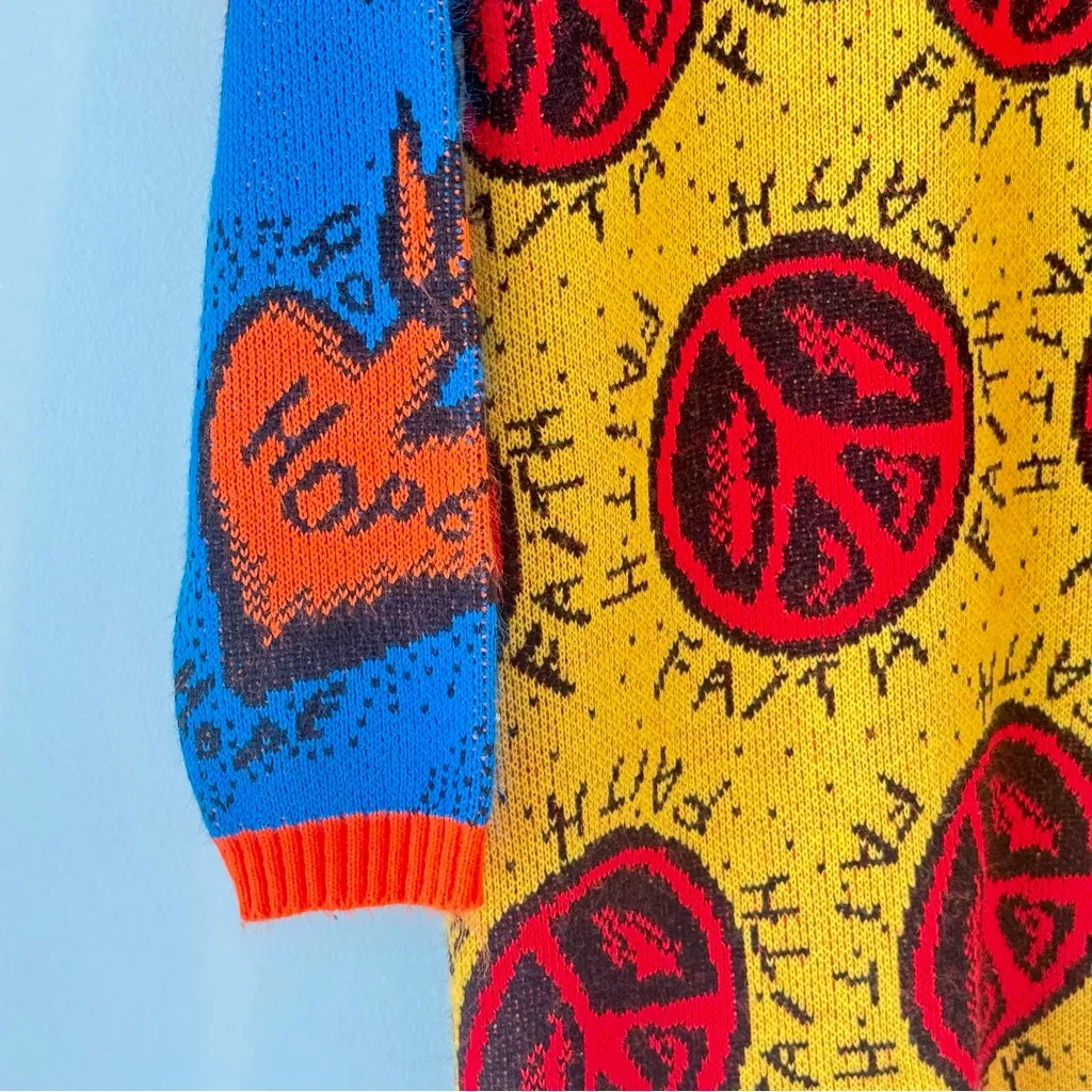 Vintage Iconic Betsy Johnson Punk Label Sweater 1980s Faith Hope Charity Bright - Image 3