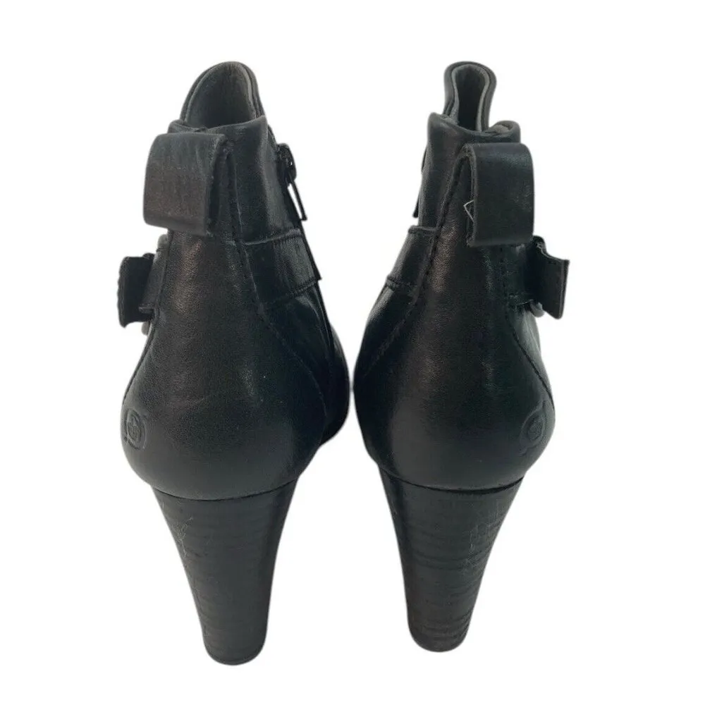 BORN Boots Womens Size 7.5 Black Heeled Strappy Comfort Grunge Whimsigoth Witchy - Image 5