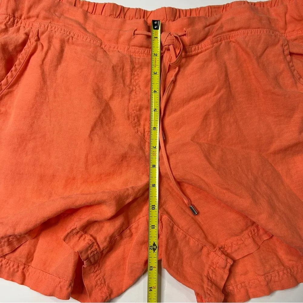 Tommy Bahama Linen Shorts Orange Drawstring Waist Casual Summer Womens Size 16 - Image 7