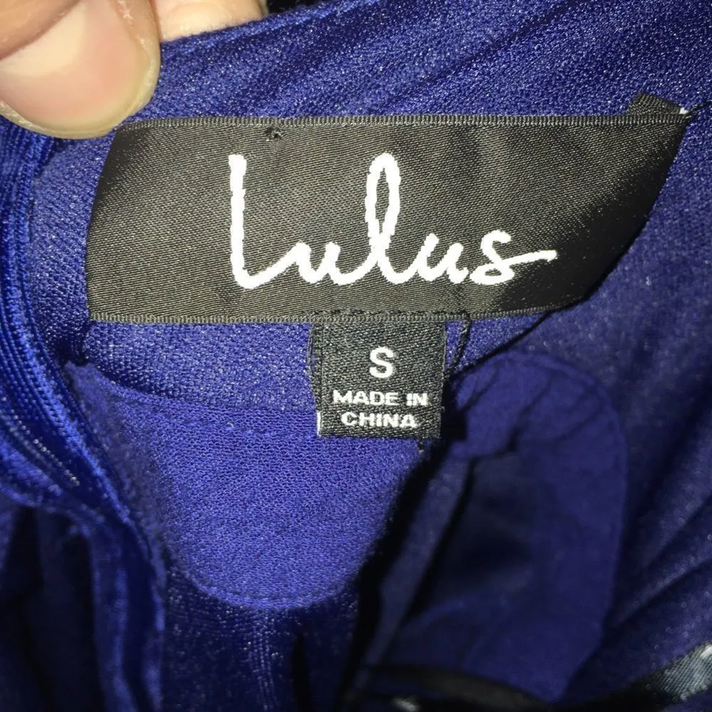 Lulus Lulu’s navy blue v-neck skirted S romper - Image 5