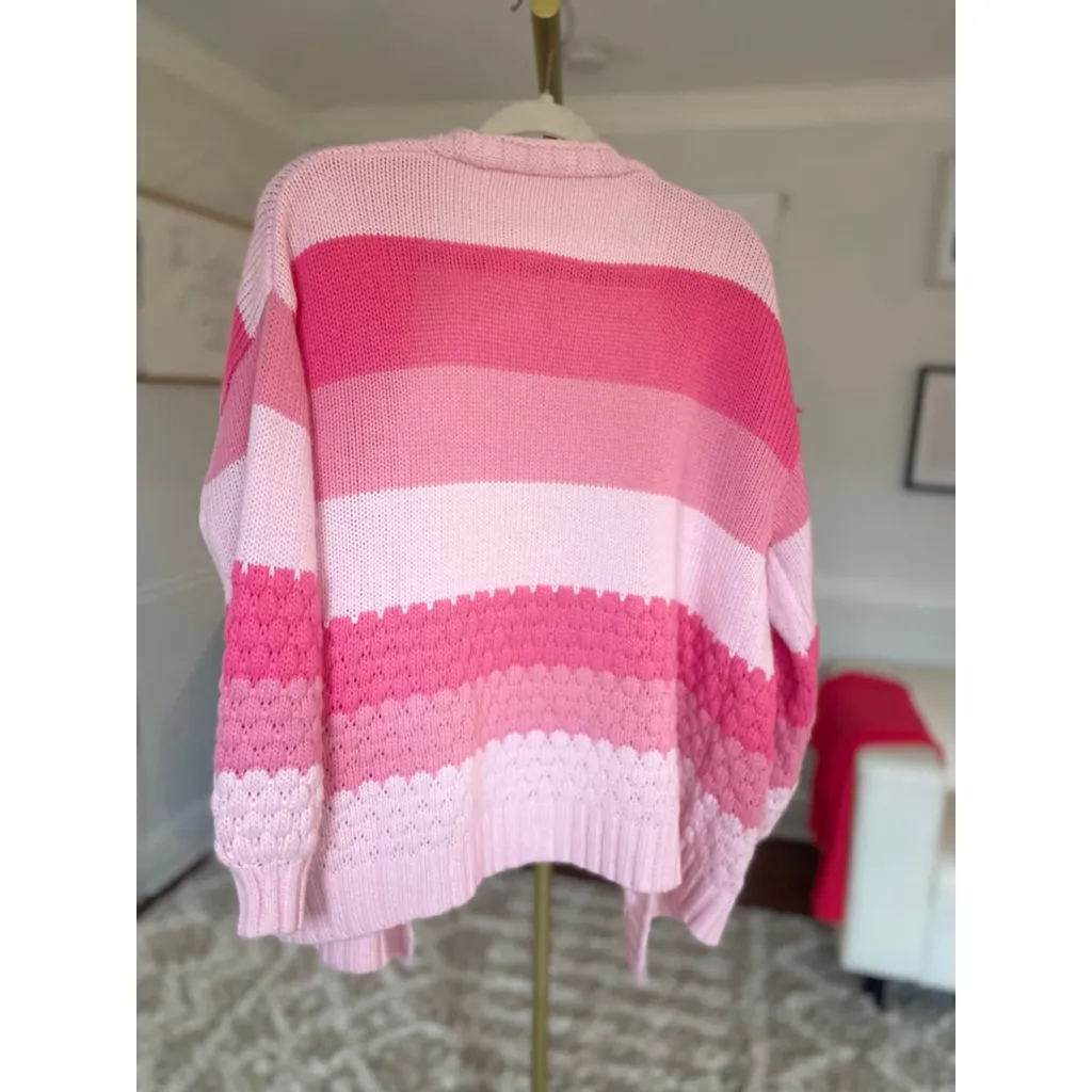 Shein Curve Knit Cardigan Soft Girl Preppy Academia Barbie Cottage core Scandi - Image 3