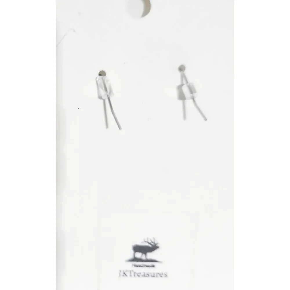 Hand Crafted cherry blossom dangle drop earrings Pink - Image 4