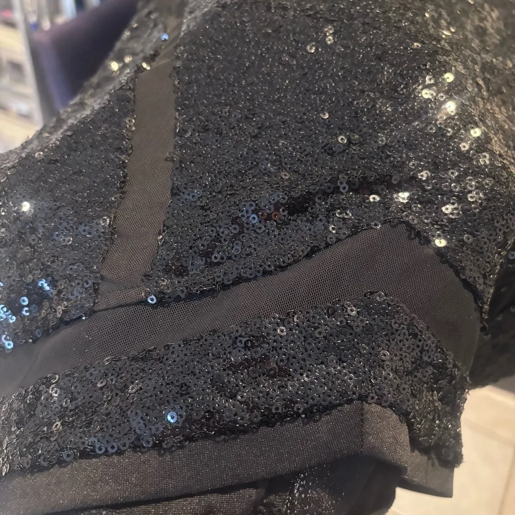 Alt B. Black Sequin Sleeveless Dress Size 6 - Image 6