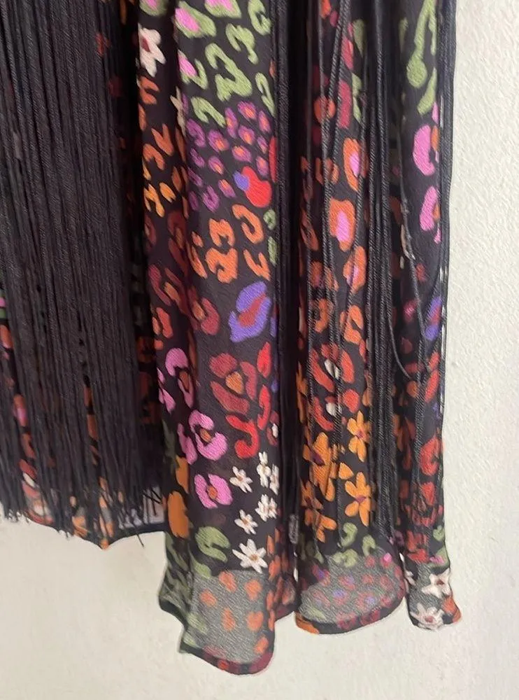 Farm Rio Wild Mix Mixed-Print Fringe Midi Skirt - Image 12