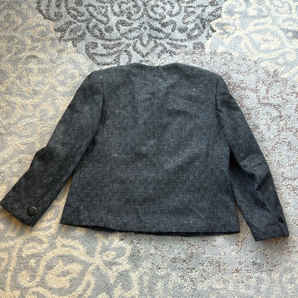 Vintage Peabody House Tweed Wool Skirt Suit Set Gray 13/14 - Image 15