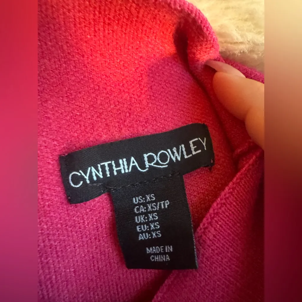 Cynthia Rowley  Pink and Orange Turtleneck Sweater - Image 10