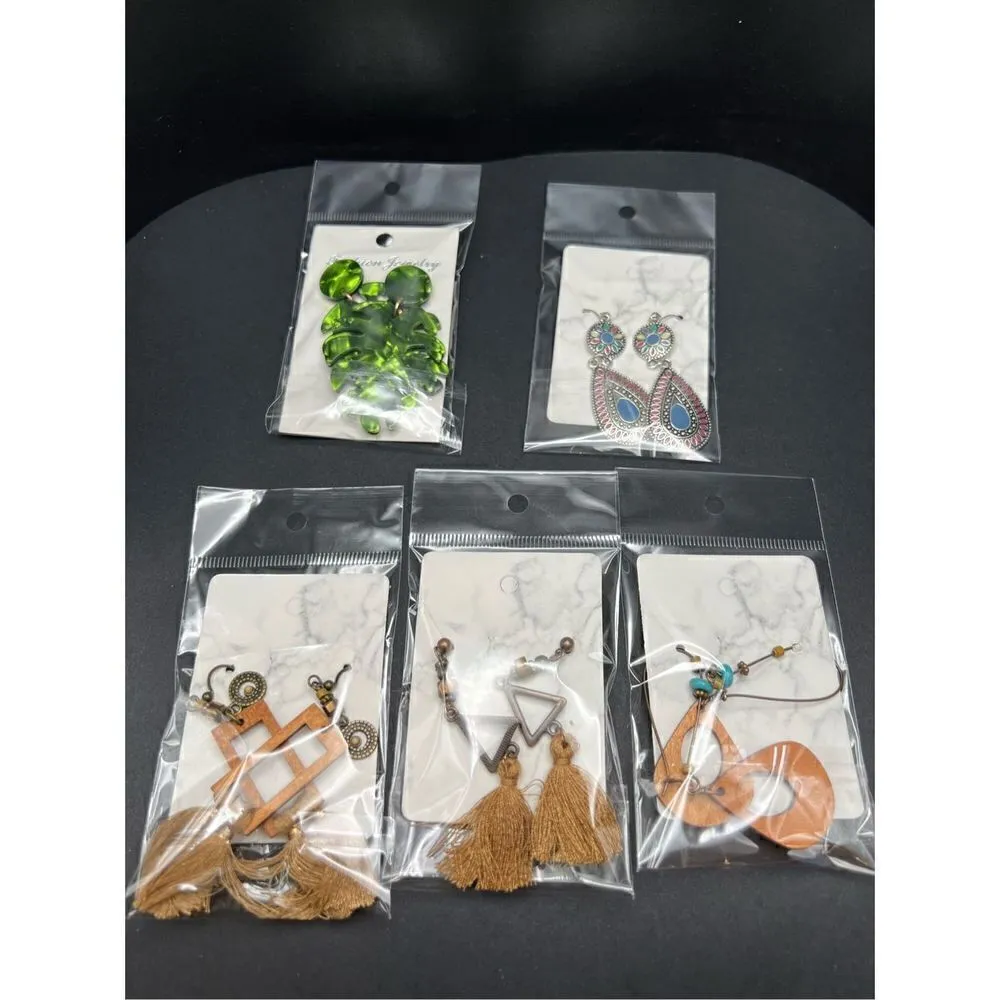 All New! Mini Lot of 5 Bohemian Boho Fashion Earrings - Image 9