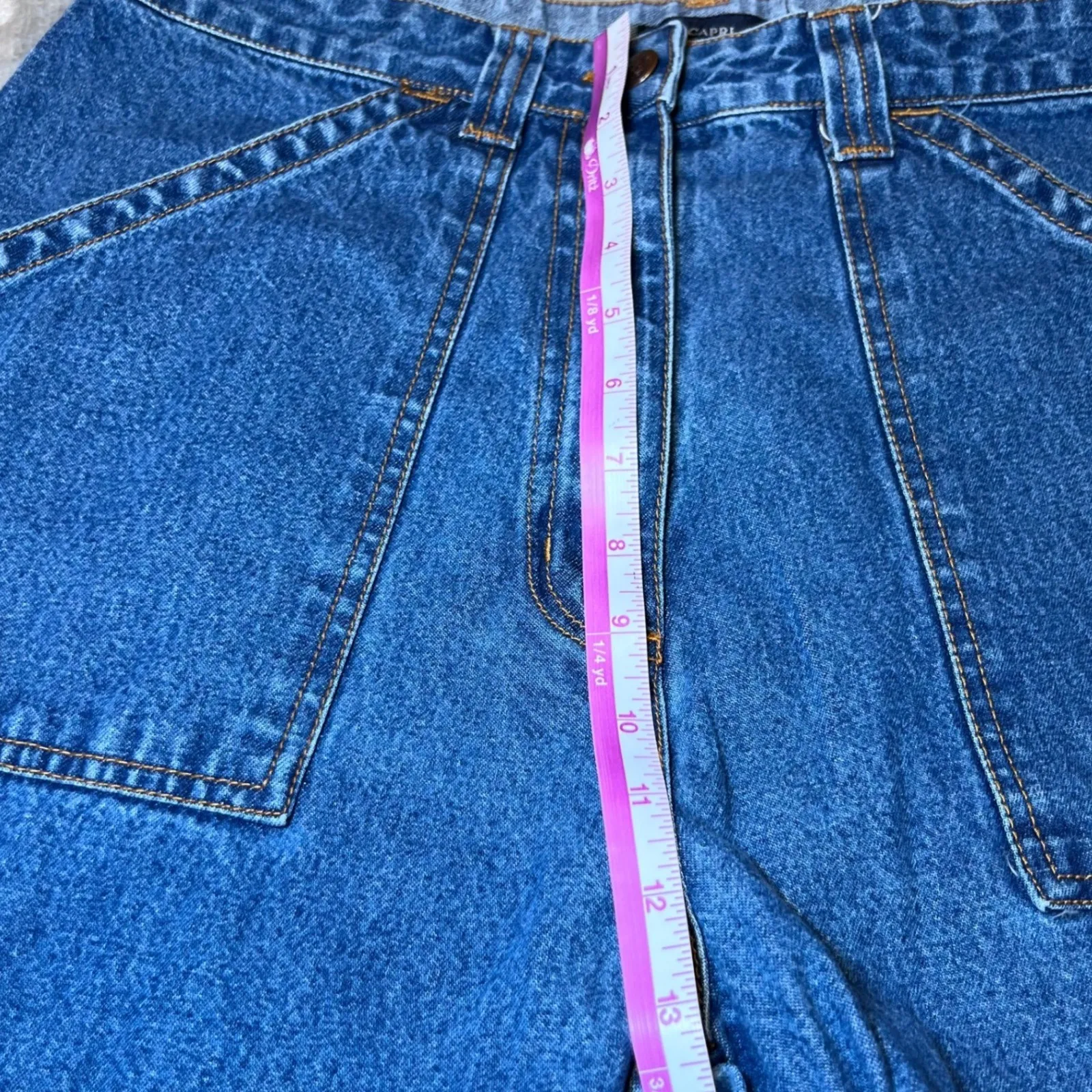 Bill Blass Vintage Blue Jeans Capri Pants Womens 12 Denim Wide Leg Cropped - Image 11