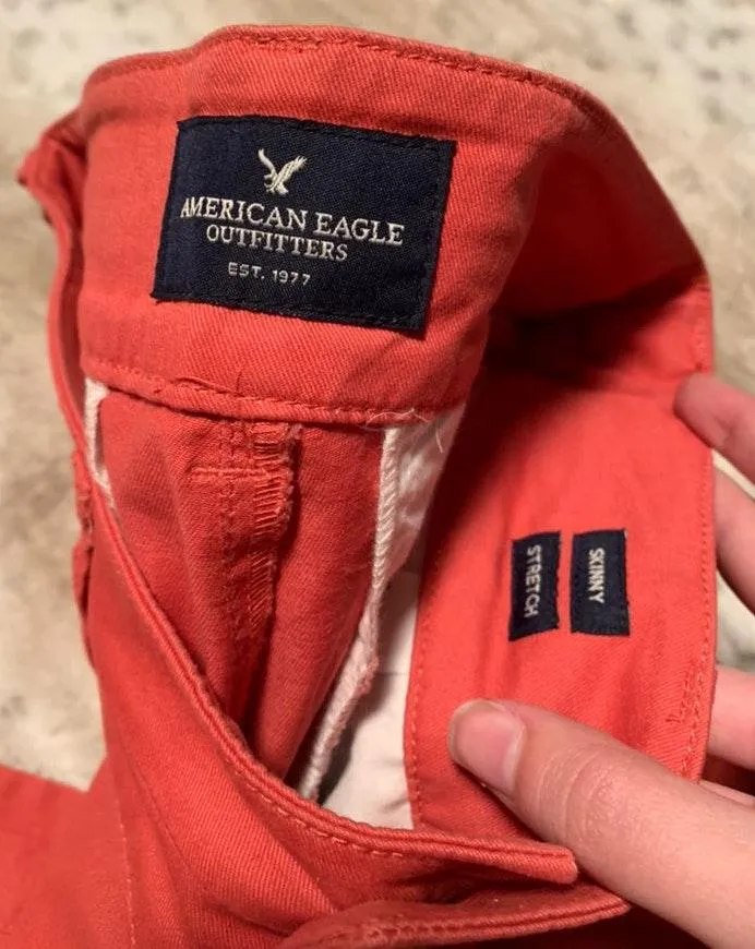 AEO Rusty Pink Skinny Khakis - Image 6