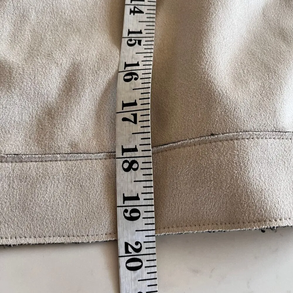 Zara Beige Faux Suede Button Front Jacket Size Small - Image 6