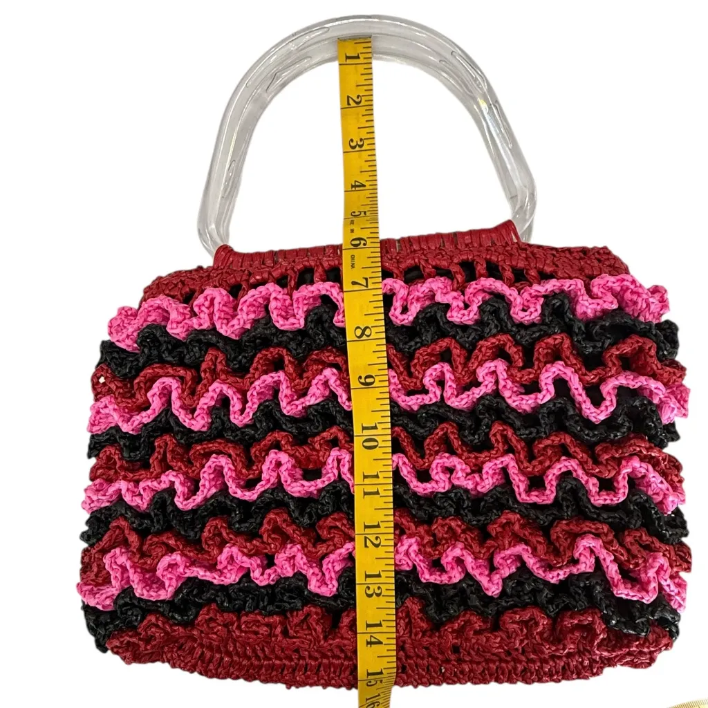 Vintage‎ Plastic Red Pink & Black Purse - Image 6