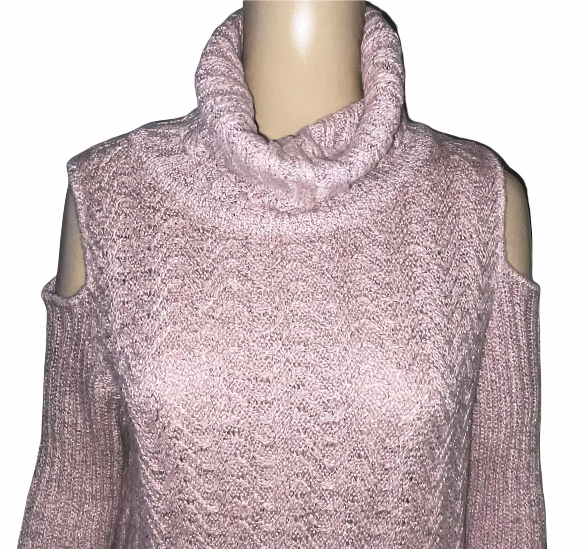 Cold Shoulder Turtleneck Sweater - Image 3