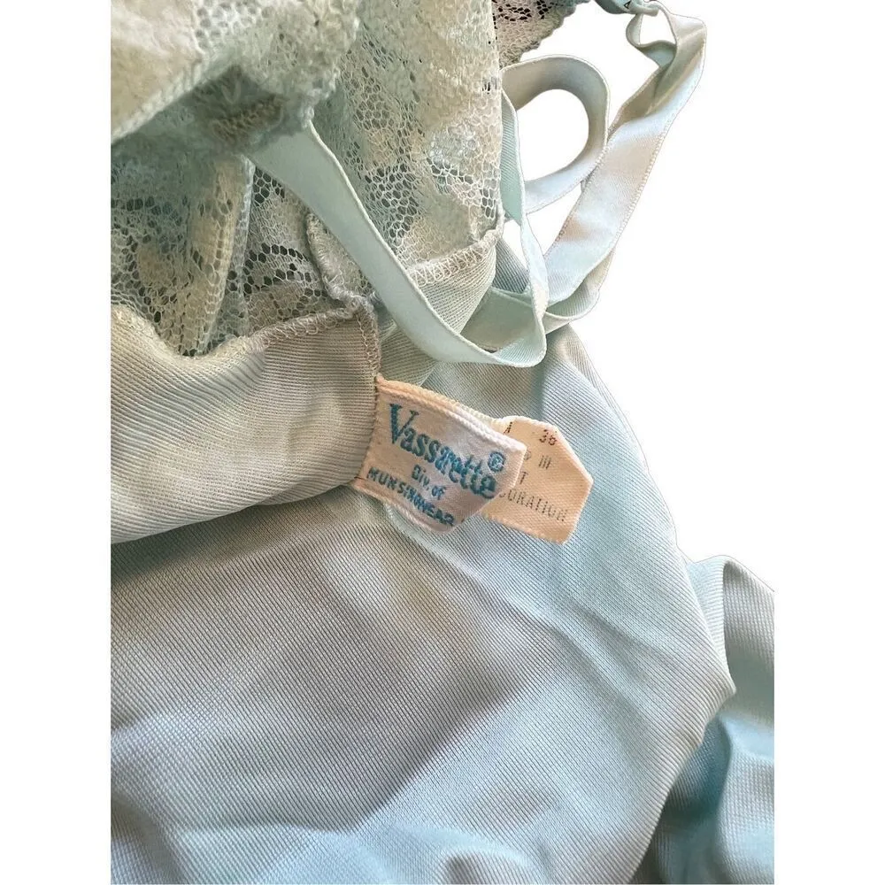 Vintage VASSARETTE JR Munsingwear NYLON Tricot Mini Slip Babydoll Lace - Image 5