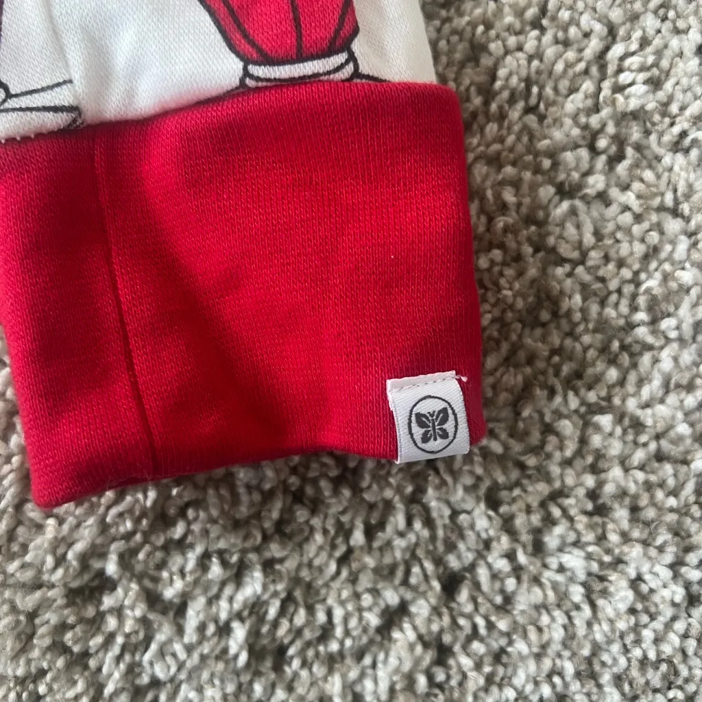 Honest Co Organic Holiday Snow Shakes Small Women’s Jogger Pajama Pants Red - Image 3