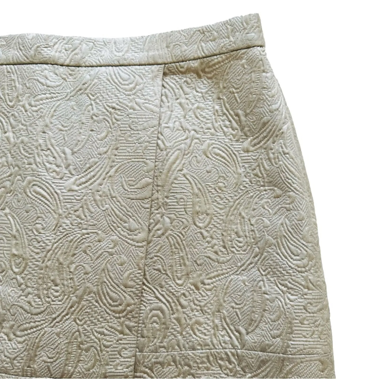 J. Crew Skirt Metallic Matelasse Origami Faux Wrap Mini Skirt Size 10 NEW - Image 5