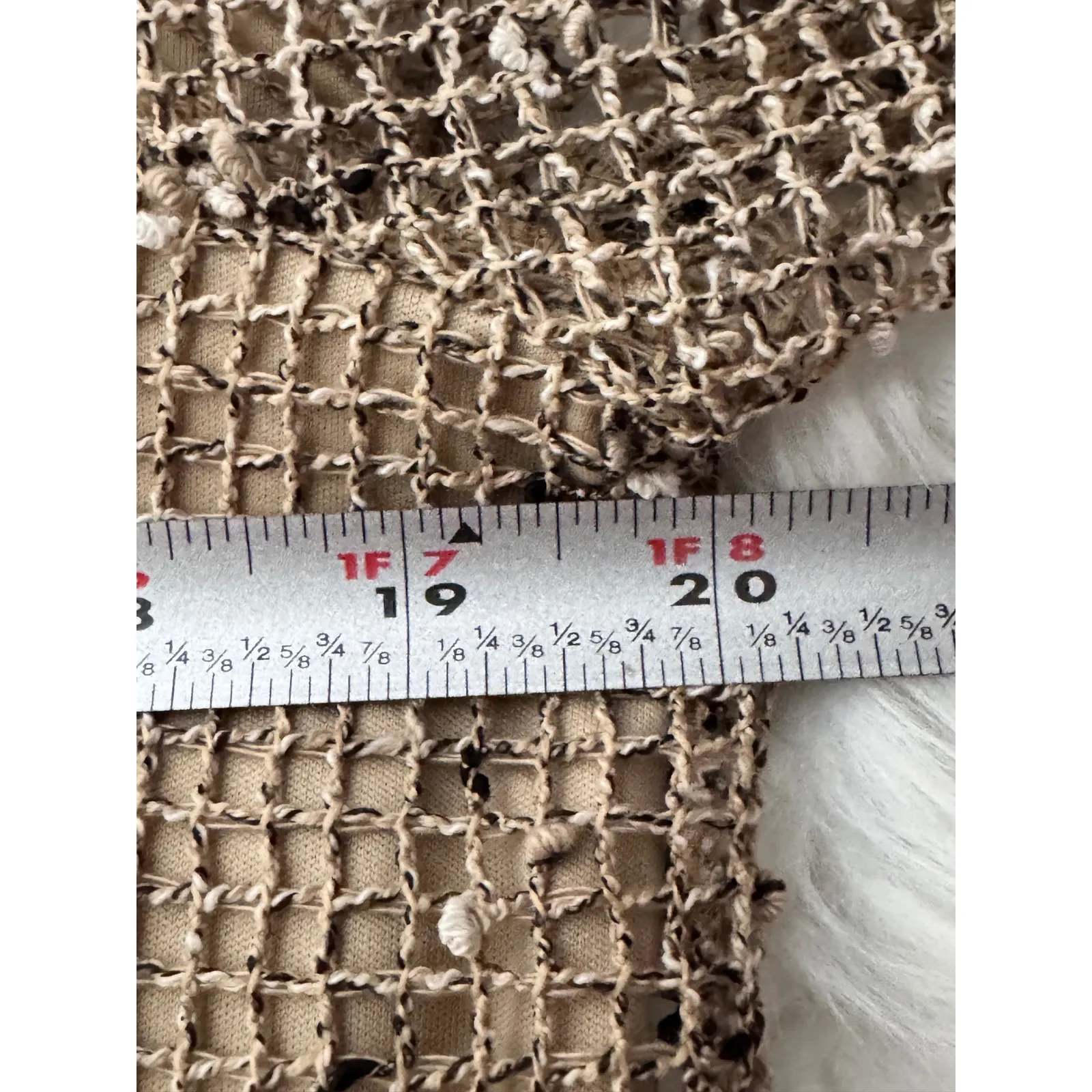 Alfred Dunner Petite PM Embellished Net Overlay Blouse Beige - Image 5