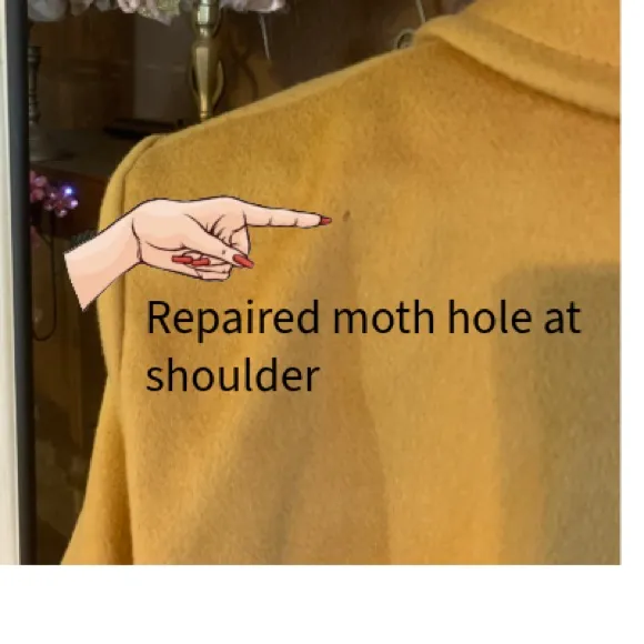 VINTAGE 1990'S ASHLEY SCOTT DARK MUSTARD YELLOW WOOL OVERCOAT (XL) - Image 10