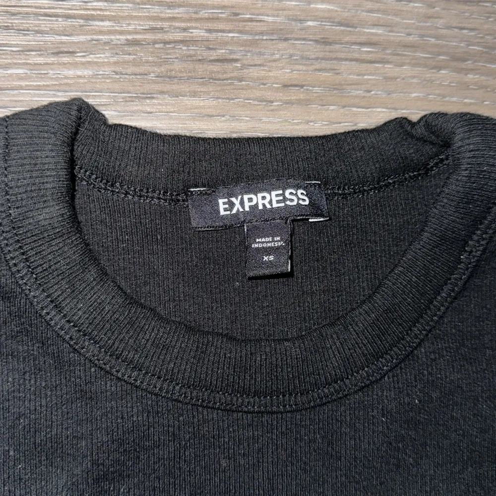 Express Ruffled Sleeve Black Top - Image 5