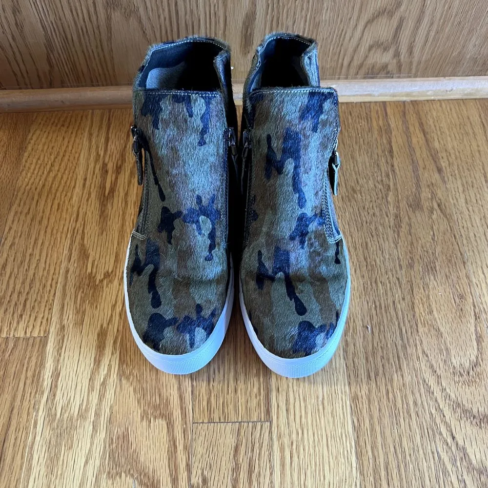 ALL BLACK Brand Calf fur‎ Camo high top sneaker EU 36 Green Black CAMOUFLAGE Size 6 - Image 2