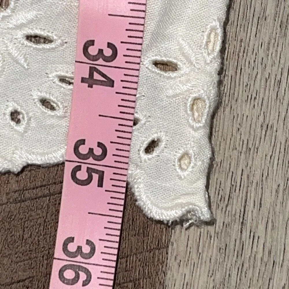 Old Navy Women Waist-Defined Sleeveless Ruffle Eyelet Mini Dress Cream Small NWT - Image 9