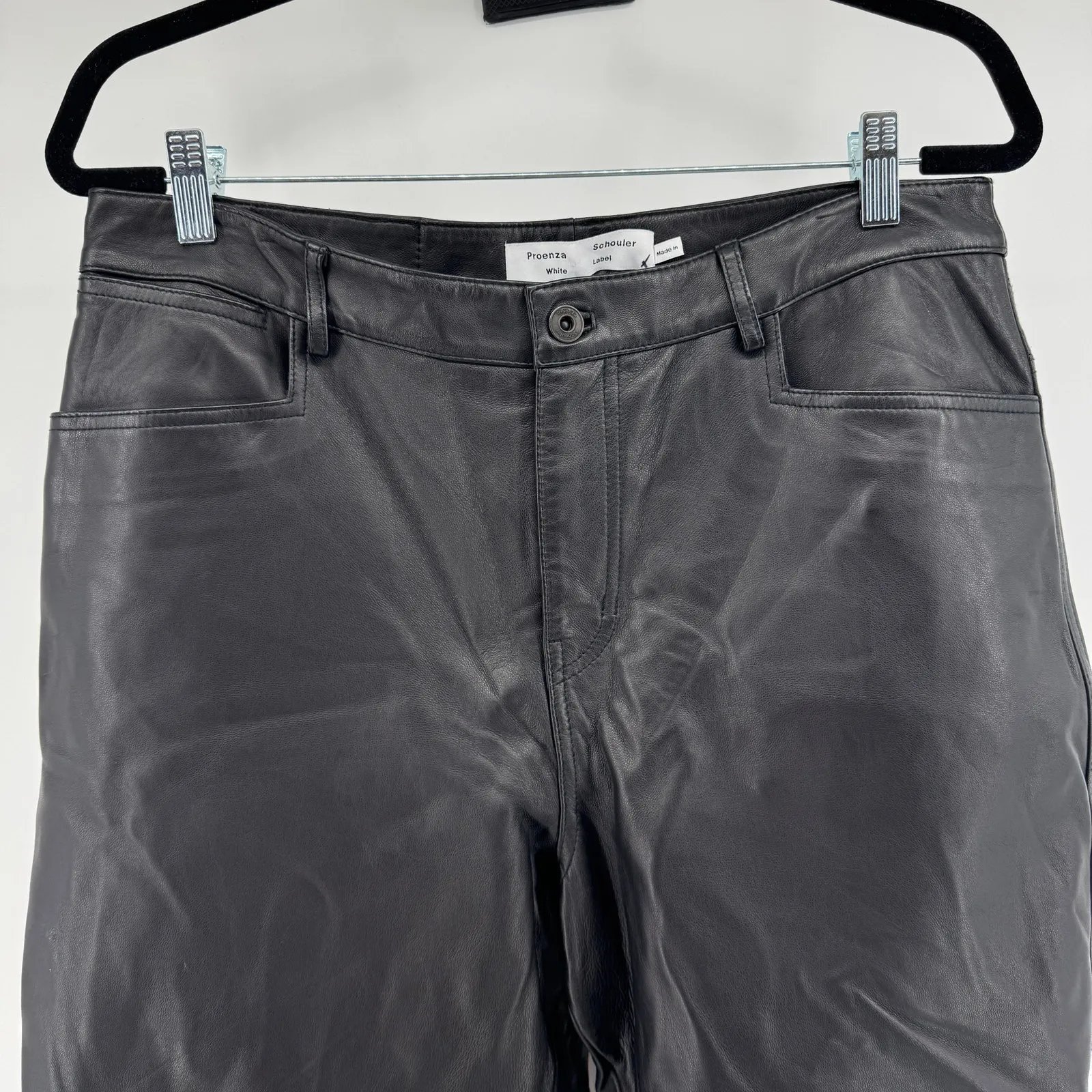 Proenza Schouler White Label Straight Leg Leather Pants Womens Sz 12 NWOT $1495 - Image 4