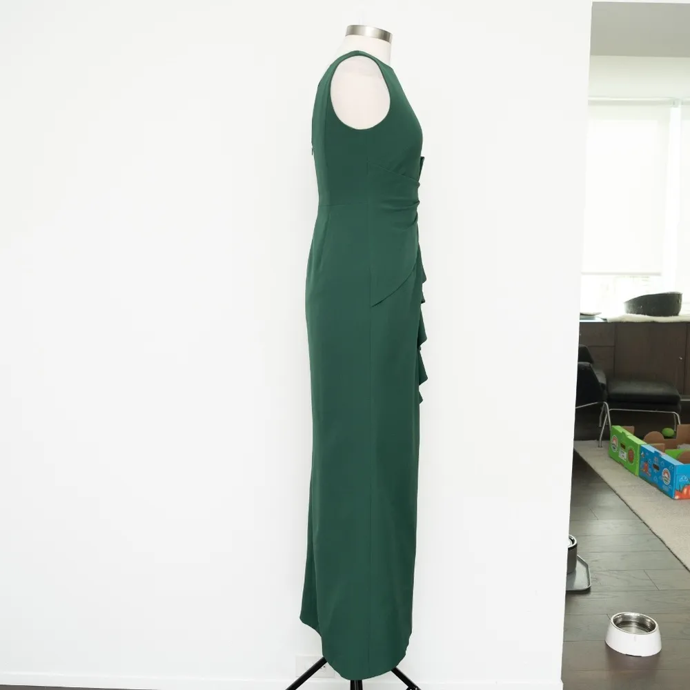 Eliza J Green Ruffle Front Gown Size 6 - Image 5