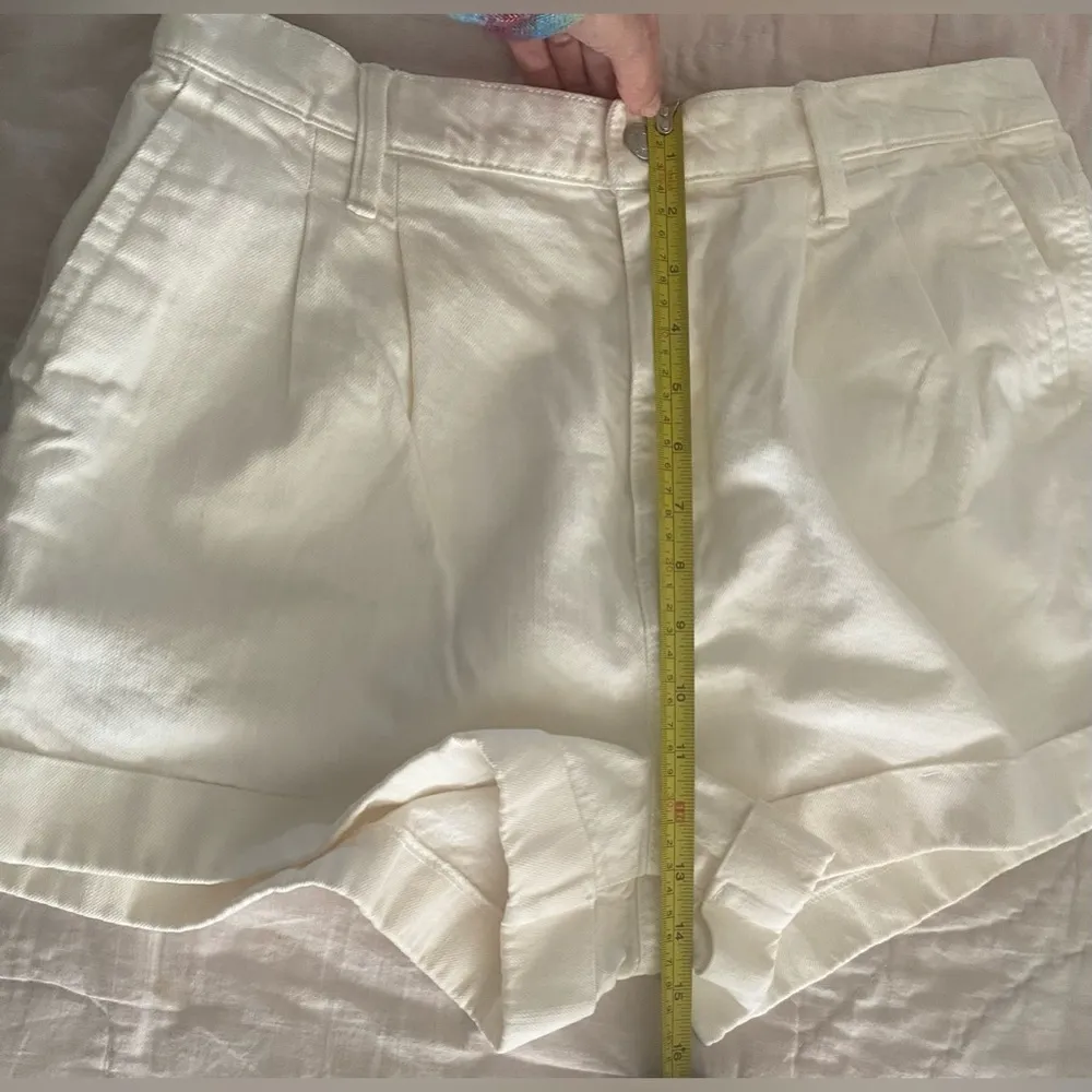 Gap 31 Super High Rise Women’s Ivory Denim Cuffed Cotton Casual Shorts - Image 6