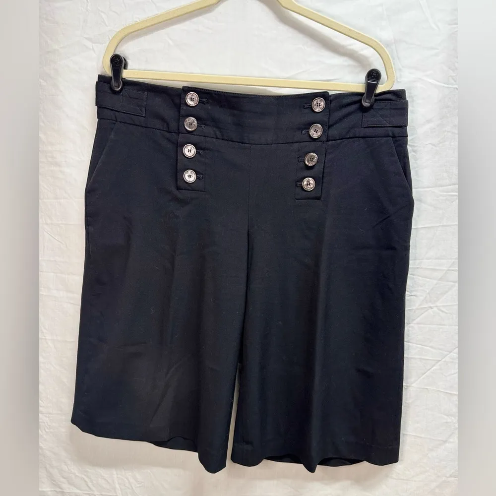 Grace Elements | High Button Waist Black Gaucho Shorts | Size 14W - Image 6